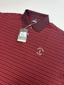 NIKE Golf NWT Mens XXL Red - Striped -Dri Fit Polo Shirt Harbour Town Golf Links - Picture 1 of 7
