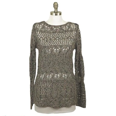 Suéter Pointelle Soft Surroundings Mujer Talla SX Beige Lana Mezcla Seda Neutro Foto 1 de 4