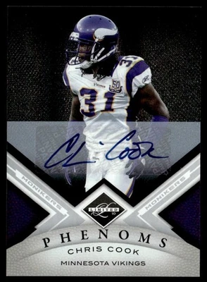 2010 Panini Limited Monikers Autographs Silver Chris Cook Rookie Auto 050/199 - Image 1 of 2