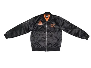 Chaqueta Bomber Cordero de Dios Mujer Pájaro Bordada Satén Adulto Talla 2XL Metal Pesado  - Imagen 1 de 9