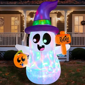 5 FT Halloween Inflatable Wizard Ghost Outdoor Blow up Blow up Yard Decoration - Picture 1 of 12