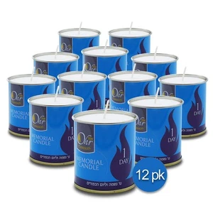 12er Pack 24 Stunden weiße Yahrtzeit Kerzen für Gedenkfeiern und religiöse Zeremonien - Bild 1 von 6