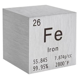 Cubo de hierro metal 25,4 mm 1 pulgada densidad 99,95 % para colección de elementos + caja - Imagen 1 de 5