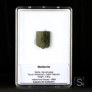 Moldavite de 2,38 g Tectite impact Météorite verre naturel #D55.7 - Picture 1 of 8
