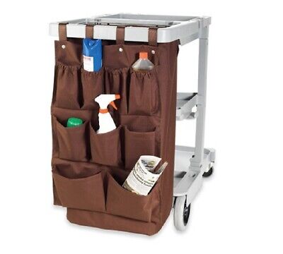 Housekeeping Brown Fabric 9-Pocket Organizer Hanging Cart Caddy • 24.80£