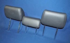 2010-2019 Jaguar XJ XJL XJR Rear Seat Headrest Complete Set Of 3 Black Leather - Bild 1 von 7