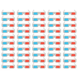 50 Pcs Anaglyphen-3D-Filmspielbrille Rot-Cyan-3D- Aus Anaglyphen-3D- Aus - Bild 1 von 12