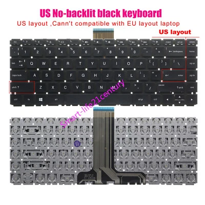 New US Black Keyboard For HP Stream 14-CB 14-CB011WM 14-CB040NR 14-CB112D laptop - Image 1 of 4