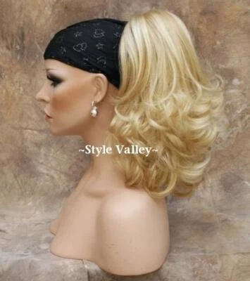 Blonde Mix Ponytail Hairpiece LONG Claw Clip in/on Curly Extension Hair Piece - Image 1 of 2
