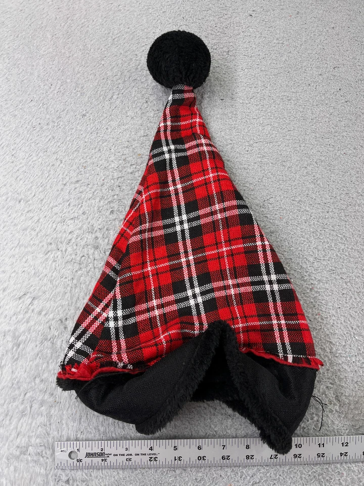 Gorro Toque Ponta Longa Adulto Tamanho Único Xadrez Vermelho Malha Acrílico Mistura de Poliéster - Imagem 1 de 4