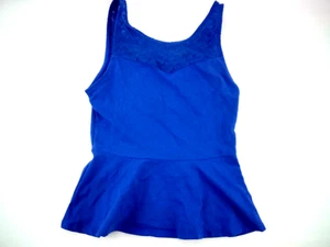Express Damen blau Tank Top Reißverschluss hinten ärmellos Rock U-Ausschnitt Small - Bild 1 von 12
