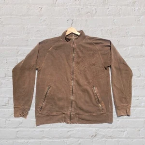 Vintage Billabong Jacket Brown Extra Large Thrashed Sleeve Embroidered - Picture 1 of 6