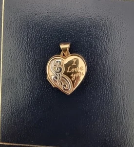 9ct Solid Gold "I Love You" Heart Locket - Picture 1 of 3