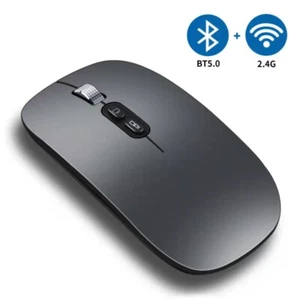 Slim Silent Bluetooth Wireless Rechargeable Mouse For PC Laptop Computer & USB - Picture 1 of 8