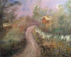 NEW ORIGINAL LEON GOODMAN OIL "Romance Cottage Dorset" Country Life PAINTING - Picture 1 of 2