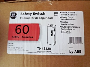 TH4322R GE ABB Disconnect 60A 3P 240V Fusible - Picture 1 of 3