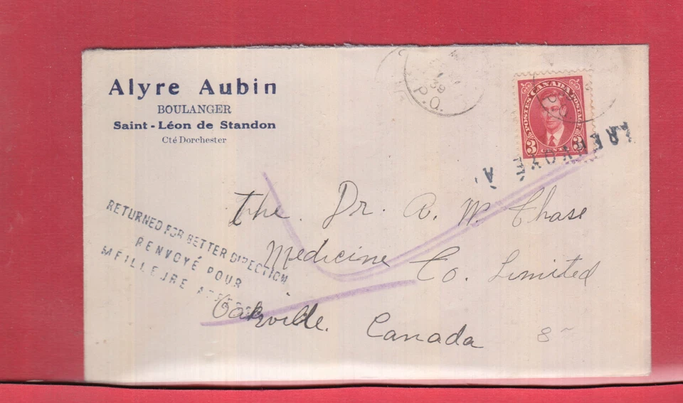 Bilingual RETURNED FOR BETTER DIRECTION Mufti Canada cover 1939 - Image 1 of 1