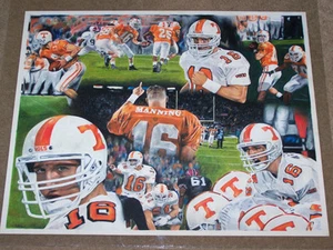 Peyton Manning Original Art A True Volunteer Tennessee Football 24 x 30 NFL HOF - Picture 1 of 6