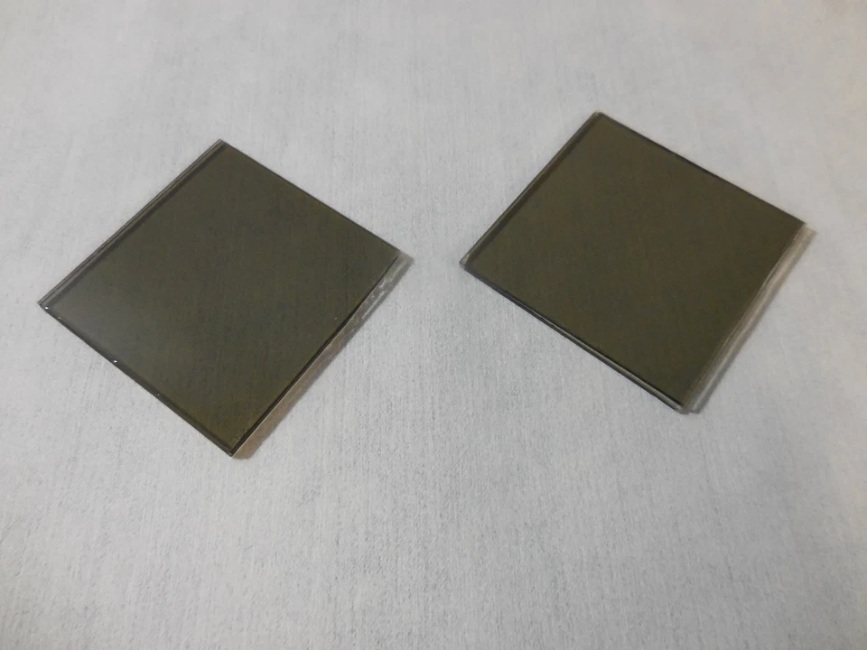 2" x 2" Square Optical Glass Filter Smoke Gray 3mm Thickness (Lot of 2)  - Image 1 of 4