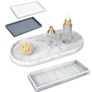 Bathroom Vanity Tray Counter Tray Sink Storage Plate Flexible Silicone Soap Tray - Picture 1 of 24