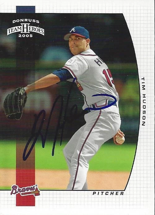 Tim Hudson Atlanta Braves 2005 Donruss Team Heros Signed Card  - Image 1 of 1