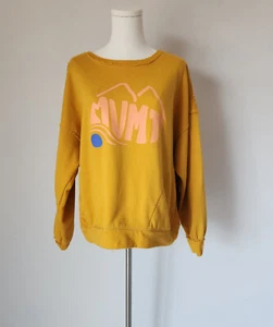 Free People Movement Logo Metti Crew Sweatshirt Graphic Terry Knit Oversize S - Picture 1 of 15