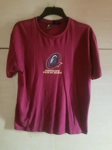 QUEENSLAND STATE OF ORIGIN Rugby League Lge Claret Crew Neck Short Sleeve Shirt - Picture 1 of 5