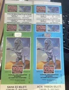 2 pieces Rolling Stones Original Concert Ticket 1998 Istanbul TURKEY VG+ - Picture 1 of 1