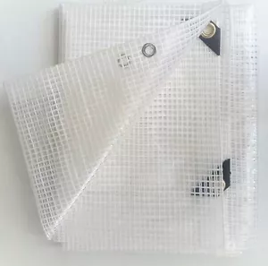 8' x 20' Clear Heavy Duty 14 mil Poly Tarp Tarpaulin Greenhouse Nursery Garden - Picture 1 of 2
