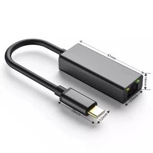 Type-C to RJ45 Gigabit Network Card USB-C to 1000Mbps Ethernet adapter Cable - Picture 1 of 6