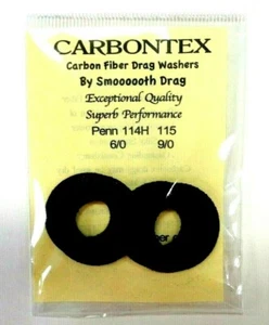 Carbontex Carbon Fiber Drag Washers - Penn 114H 6/0, 115 9/0 - Senator - Picture 1 of 1