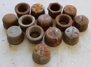1" Black Steel, Import Caps, Shelf Rust, Some may be used - Lot of 14 - Picture 1 of 2