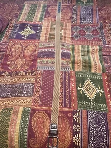 Tommy Bahama Gr. 38 gewebter Herren Gürtel Baumwollstoff/Leder brauner Besatz - Bild 1 von 4