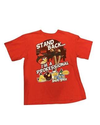 Camisa Angry Birds "Stand Back I'm A Professional" Camiseta Juvenil Talla XL Niños Roja Foto 1 de 4