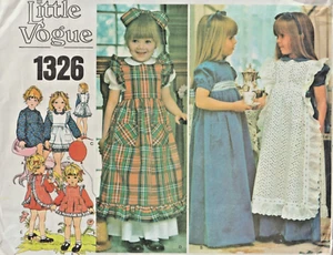LITTLE VOGUE - DRESSES & PINAFORES Pattern 1326 (Child's Size 5) Vintage/Uncut - Picture 1 of 2