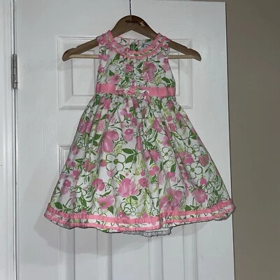 Vestido Polly & Friends Estampado Agua Flor Niñas Talla 3t Capas Foto 1 de 4