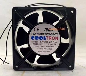 1PC COOLTRON Fan FA1238B22W7-97-Y1 220V 12038 12CM 2 wire Aluminum frame fan amk - Picture 1 of 3
