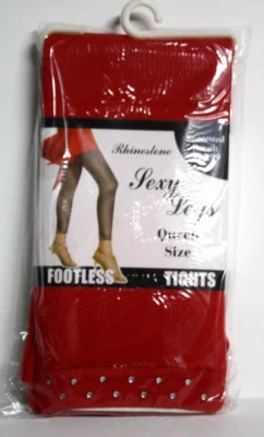 Medias rojas Eros para mujer estrás recortadas sin pies medianas *Mal etiquetadas Queen* Foto 1 de 2