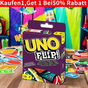 UNO FLIP Kartenspiel Mehrfarbig Aufregende neue Wendungen Wild Dos Schneller+ - Bild 1 von 11