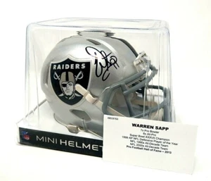 2020 Tri-Star handsignierter Mini-Helm WARREN SAPP #99 Oakland Raiders COA - Bild 1 von 3