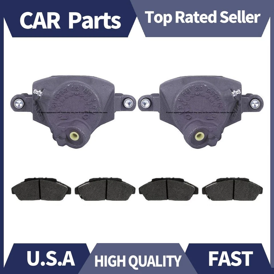 Pinças de freio dianteiras esquerda direita e pastilhas metálicas para 1975-1978 GMC C15 - Imagem 1 de 4