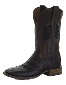 Corral Western Boots Mens Square Toe Caiman Tail Vamp Brown A3878 - Picture 1 of 5