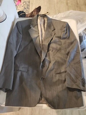 PERRY ELLIS PORTFOLIO - MEN'S SZ 42R DARK GRAY PINSTRIPE BLAZER SUIT JACKET - Image 1 of 4