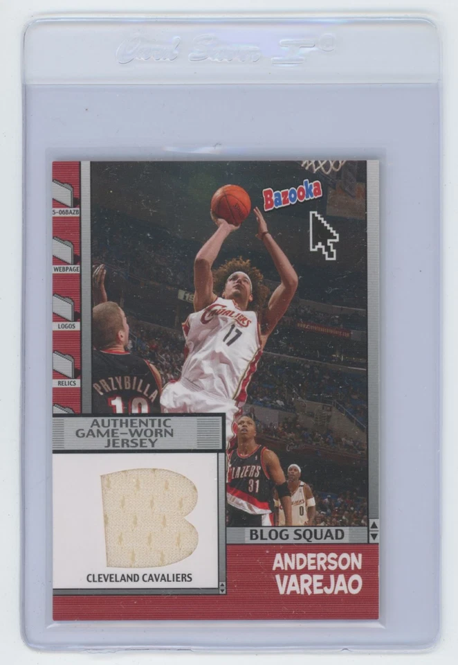 Tarjeta de baloncesto 2005-06 Bazooka Blog Squad camiseta usada en juegos Anderson Varejao Foto 1 de 2