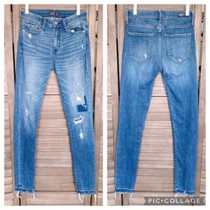 Abercrombie Damen Harper Super Skinny Distressed Raw Hem Jeans Gr. 24/00R - Bild 1 von 9