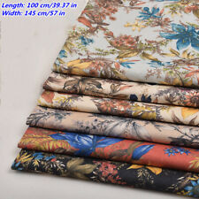 Retro Floral Polyester Linen Fabric Sew Cushion Sofa Chair Tablecloth Material
