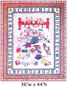 123 ABC III Bears Soft Animals Cotton Fabric Freedom By The Panel FAFF657-1 - Picture 1 of 1