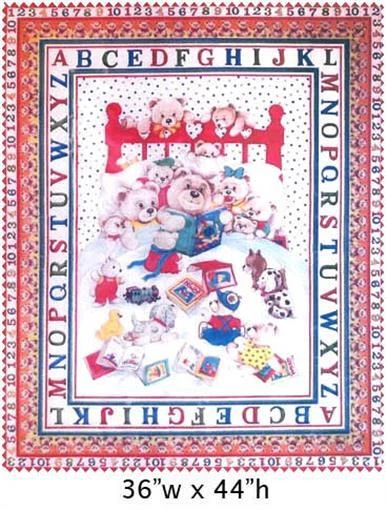 123 ABC III Bears Soft Animals Cotton Fabric Freedom By The Panel FAFF657-1 - Image 1 of 1