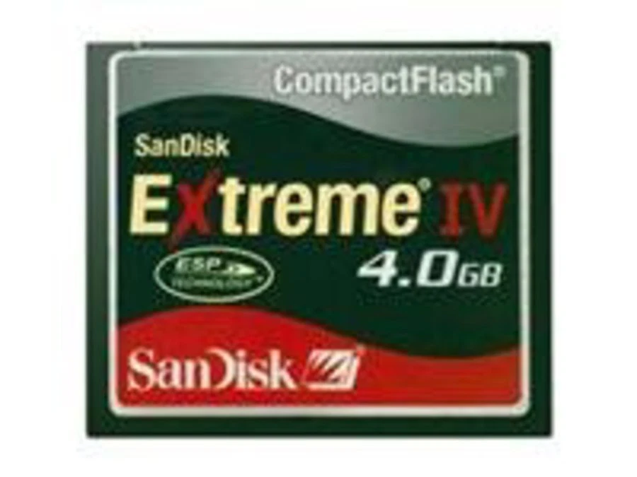 Sandisk 4GB Extreme IV Compact Flash CF Card (SDCFX4-4096-902) - Image 1 of 1