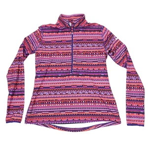 Nike Pro Hyperwarm 1/2 Zip Pullover Sweatshirt Womens XL Purple Geometric Active - Picture 1 of 8